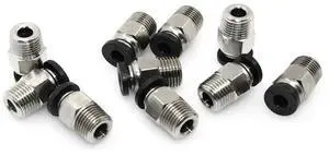 Pc4-M10 Male Straight Pneumatic Pefe Tube Push For E3D-V6 Fitting Connector Bowden Extruder 3D Printer (Pack Of 10Pcs)