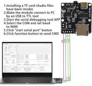 CX-SF5B Serial Port Control Voice Playback Module MP3 Music Player Serial Control Voice Module Support TF Card U-Disk CX-SF5B Serial Port Control Voice Playback Module MP3 Music Player Serial Control Voice Module Support TF Card U-Disk