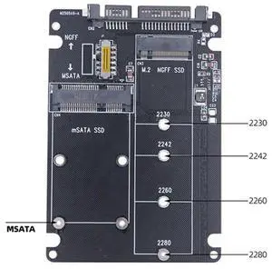 M.2 Solid-State Ngff Msata To Serial Adapter Card Serial-To-Serial Adapter Card Dual-Use 2-In-1 With Switch