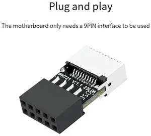 2Pcs Mainboard USB 2.0 9-Pin To Type-E 20-Pin Connector Adapter High-Speed USB Header Converter For Enhanced PC