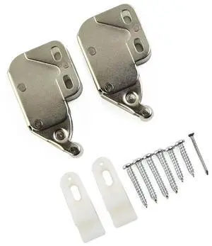 2pcs Mini Automatic Push Catch Latch Cabinets Caravan Motorhome Cupboard Doors Cupboard Lock With Cross Keys Tool Accessory