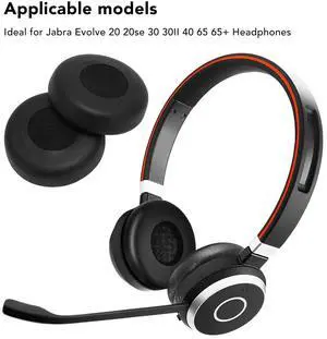 Replacement Protein Leather Earpads Memory Foam Ear Cushions for Jabra Evolve 20 20se 30 30II 40 65 65+ Headphones Comfortable