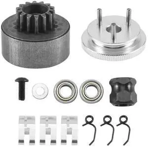 RC Clutch Bell 14T Gear Bearing Clutch Shoes Springs Cone&Engine Nut Flywheel Assembly for 1/8 RC Model Nitro Car HPI HSP