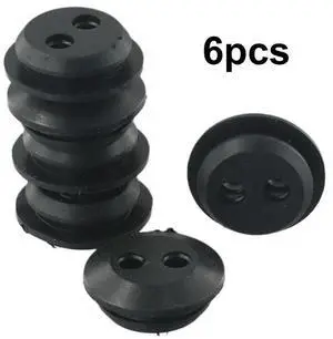 6 Pcs/Set Rubber Grommet With 2 Holes Fuel Tank Seal Grommet Strong Sealing For Hedge Trimmer Brush Cutters Tool Parts