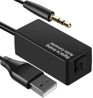 192KHz Digital to Analog Audio Converter ,DAC Digital Optical Toslink to Analog 3.5mm Jack Audio Cable Adapter