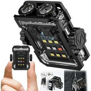 Dual LED Mini Torch Lamp 200LM USB Rechargeable Camping Pocket Lantern 600mAh Multifunctional Keychain Lamp for Hiking Exploring