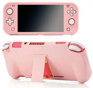 Pink Protection Case for Nintendo Switch Lite with Kickstand Hard Case for Nintendo Switch Lite Games Console with Stand