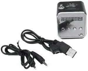 TD-V26 Digital Portable Mini Fm Radio Receiver LED Loudspeaker Wireless Speaker MP3 Support SD/TF Card Black