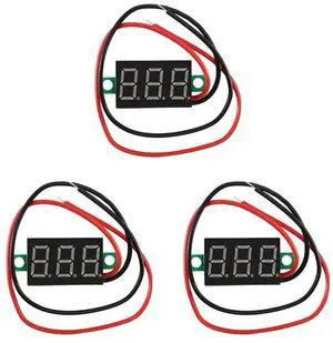 3X Mini Digital Voltmeter LED Voltage Display Panel Meter 3.3-30V Green LED