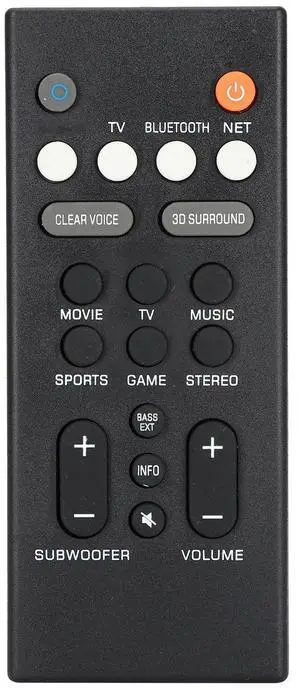 Portable Remote Replacement Supply for YAS-109 YAS-209 Compatible Bluetooth Controller Sound Bar ABS Durable No Portable Remote Replacement Supply for YAS-109 YAS-209 Compatible Bluetooth Controller Sound Bar ABS Durable No