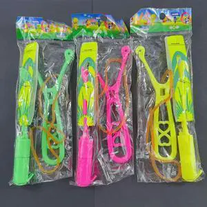 Rocket Slingshot Flying Toys with LED Lights 10Pcs LED Arrow Helicopters + 10Pcs Launchers Glow in Dark Rocket Helicopter Toys