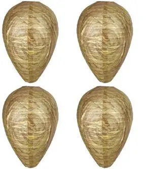 4pcs Wasp Nest Decoy Garden Hanging Wasp Deterrent Repellent Bee Hornets Safe Fake Trap for Home Garden Outdoors Patio 28x22cm