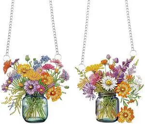 Flower Fairy Special Shape Diamond Painting Hanging Pendant Diamond Painting Decor DIY Diamond Art Pendant Kit for Wall Window