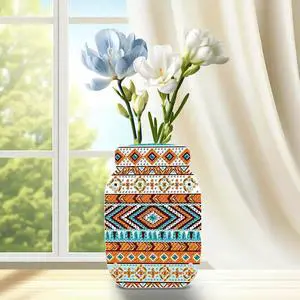 Mandala Acrylic Double Sided Special Shape Diamond Painting Vase for Home