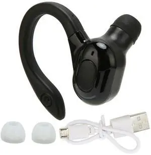 Single Ear Bluetooth Headset IPX4 Waterproof USB Charging Mono Wireless Earpiece 20H Playtime for Running Driving Gym Sport