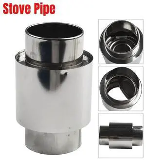 Stove Pipe Chimney Tent Pipe Flue Extension Tube Adapter For Wood Log Burning Interface Diameter 60mm Accessory In Stock