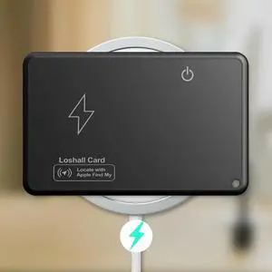 Wireless Charging Wallet Tracker Card Waterproof Work with Find My App Wallet Finder Card Tracker for Purse Passport