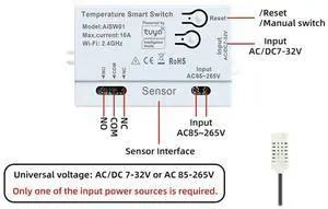 Tuya Temperature And Humidity Sensor Switch With External Probe For Reliable Monitoring