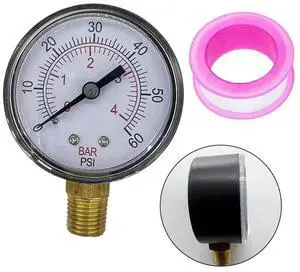 1PCS ECX270861 Pressure Gauge 1/4 Inch NPT Pool Filter Pressure Gauge 0-60Psi For Monitor Filter Pool Maintenance 1PCS ECX270861 Pressure Gauge 1/4 Inch NPT Pool Filter Pressure Gauge 0-60Psi For Monitor Filter Pool Maintenance