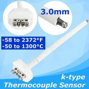 High Temperature K Type Thermocouple Sensor Two-hole Insulator With 9 Ceramic Tube Kiln Furnace 2372F 1300C 3mm