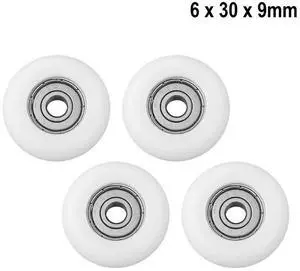High-4Pcs/Lot U-Shape Groove Bearing Pulley 30x9x6mm Nylon Plastic Wheel For Track Sliding, Glass Door, Window, Transmis