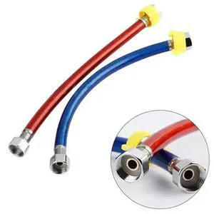 2pc 1/2 Inch 1 M Flexible Stainless Steel Corrugated Water Heat Connector Hose For Plumbing  Tool Accessory In Stock