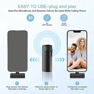 Wireless Lavalier Microphone 2.4G ligent Mic Ultra-HD Radio For Outdoor Live Broadcast Vlog