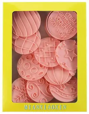 Cookies Cutter Christmas Dough Stamp Plastic 3D Cartoon Pressable Biscuit Confectionery Baking Pastry Bakeware Party Decor