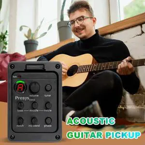 Plastic 301 Guitar Preamp with Built-In Tuner EQ and Presys Piezo Pickup for Enhanced Acoustic Guitar Sound