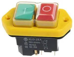 Push Button Switch KLD-28A 250V 16A Electromagnetic Switch 5Pin Power Tool Self-locking Switch For AC220V Motor-driven Lathes