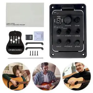 Plastic 301 Guitar Preamp with Tuner Presys Piezo Pickup Guitar Tuner Guitar Soundhole EQ Parts Accessories