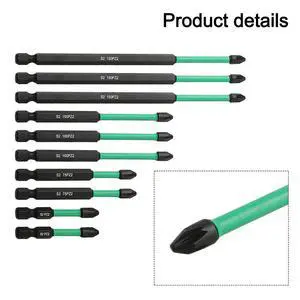 10Pcs For PZ2 Magnetic Driver Bits Heavy Duty Long For Pozidriv Hex Hand Tools  Screwdrivers  Nutdrivers Accessory In Stock
