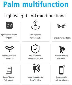 Wireless Mini Camera Motion Detector For Night, Indoor And Outdoor, Remote, Security