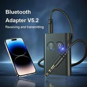 Bluetooth 5.2 Transmitter Receiver For Car Qualcomm APTX-Adaptive HD Low Latency Wireless Audio Adapter With 3.5Mm Aux Bluetooth 5.2 Transmitter Receiver For Car Qualcomm APTX-Adaptive HD Low Latency Wireless Audio Adapter With 3.5Mm Aux