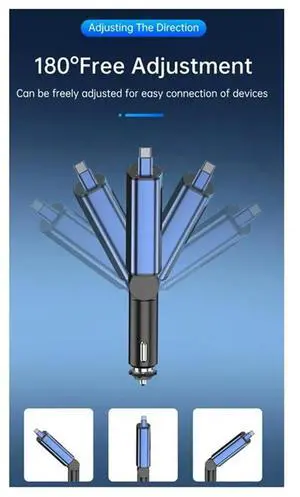 BC99 Car Bluetooth FM Transmitter With Super Fast Charging Feature And Retractable Cable For Mobile And Notebook