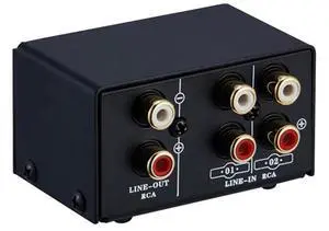 2 in 1 Out or 1 in 2 Out O Source Signal Selector, Switcher, Speaker, O Source, Switcher, Lossess, RCA Interface