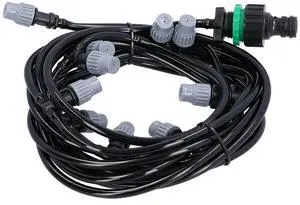 10m / 32.8ft 4/7 Irrigation Pipe Hose with 10 Misting Sprayer Misting Nozzle Garden Greenhouse Terrace Watering Tube Line System