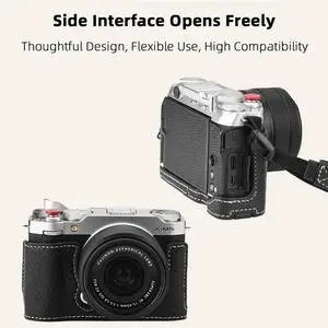 Camera Base Accessories Camera Protective Leather Case Camera Bag Shoulder Strap Blue