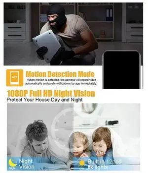 2X HD 1080P X9 Mini Camera Home Wireless Cameras Outdoor Upgraded Motion Detection Night Vision Camera