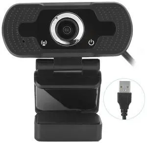 Camera with Microphone Webcam with Camera Webcam Computer Camera with Microphone for PC Laptop Desktop Video Call W8 1080P Black