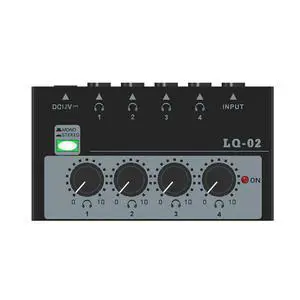 US Plug Compatible 4 Channel Portable Stereo Headphone Amplifier 1 In 4 Out Preamplifier For Live Streaming Recording Mixer