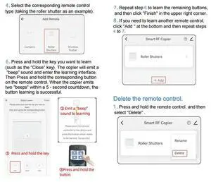 Tuya RF Duplicator Remote Control Copy For Electric Door Rolling Door Curtain Awning Sunshade Remote Control