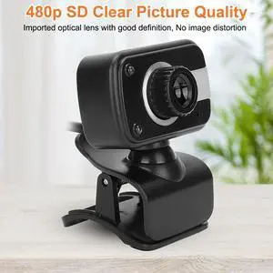 Protable USB Webcam with MIC 0.3MP 360 Degree Rotation for MSN / ICQ Night Vision for Laptop PC Zoom Skype Plug Play Clip Mount