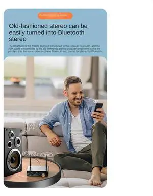 l Bluetooth Transceiver HIFI Audio AUX Receiver 3.5Mm Adapter Digital To Analog Converter