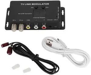 Universal TM70 UHF TV LINK IR Modulator AV to RF Converter IR Extender Adapter with Channel Display Stable Signal Transmission
