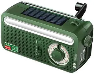Outdoor Emergency Weather Radio Solar Hand Crank Flashlight Torch AM/FM/NOAA Power Bank Solar Panel Survival Tool