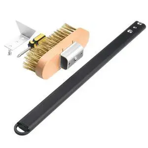 Adjustable Length Pizza Oven Brush with Scraper Brass Bristles for Efficient Cleaning Accessory for Ovens or Grills