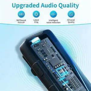 Clip-On Phone Microphone Mini Wireless Lapel Lavalier Microphone USB C Noise-Canceling