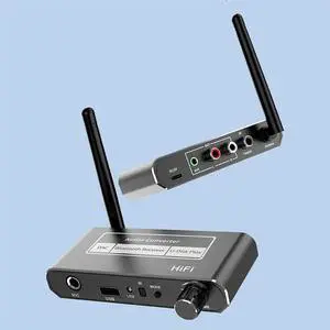 2X Wireless HIFI DAC Converter Bluetooth 5.2 Receiver Audio Coaxial To R/L 3.5Mm Aux Adapter With U Disk Play Mic
