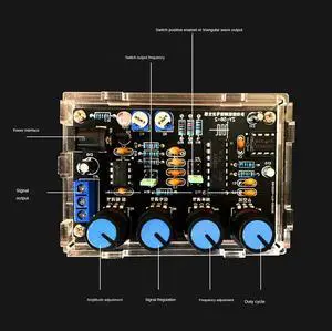 4X ICL8038 Function Signal Generator Module Sine Square Triangle Signal Generators DIY Welding Practice Kit With Case